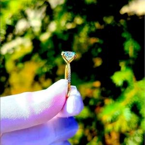 Solid 10k gold 2ct moissanite ring